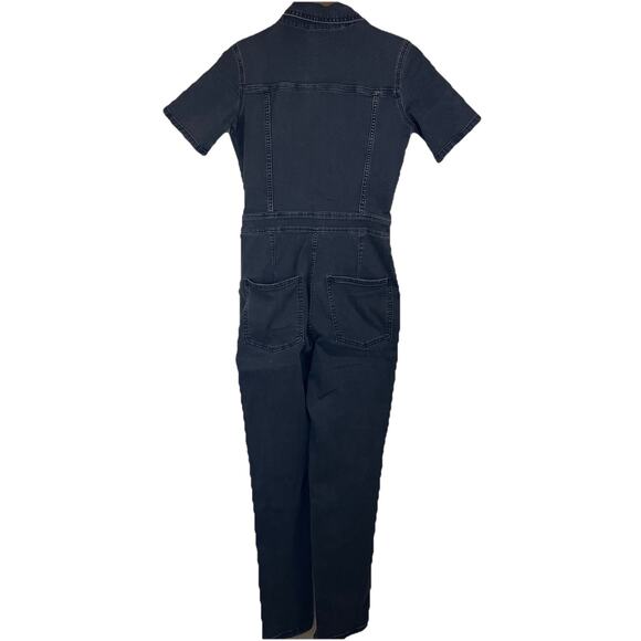 Aerie Utility Jumpsuit Womens S Small Charcoal Ash Black Zip Short Sleeve - Picture 6 of 8